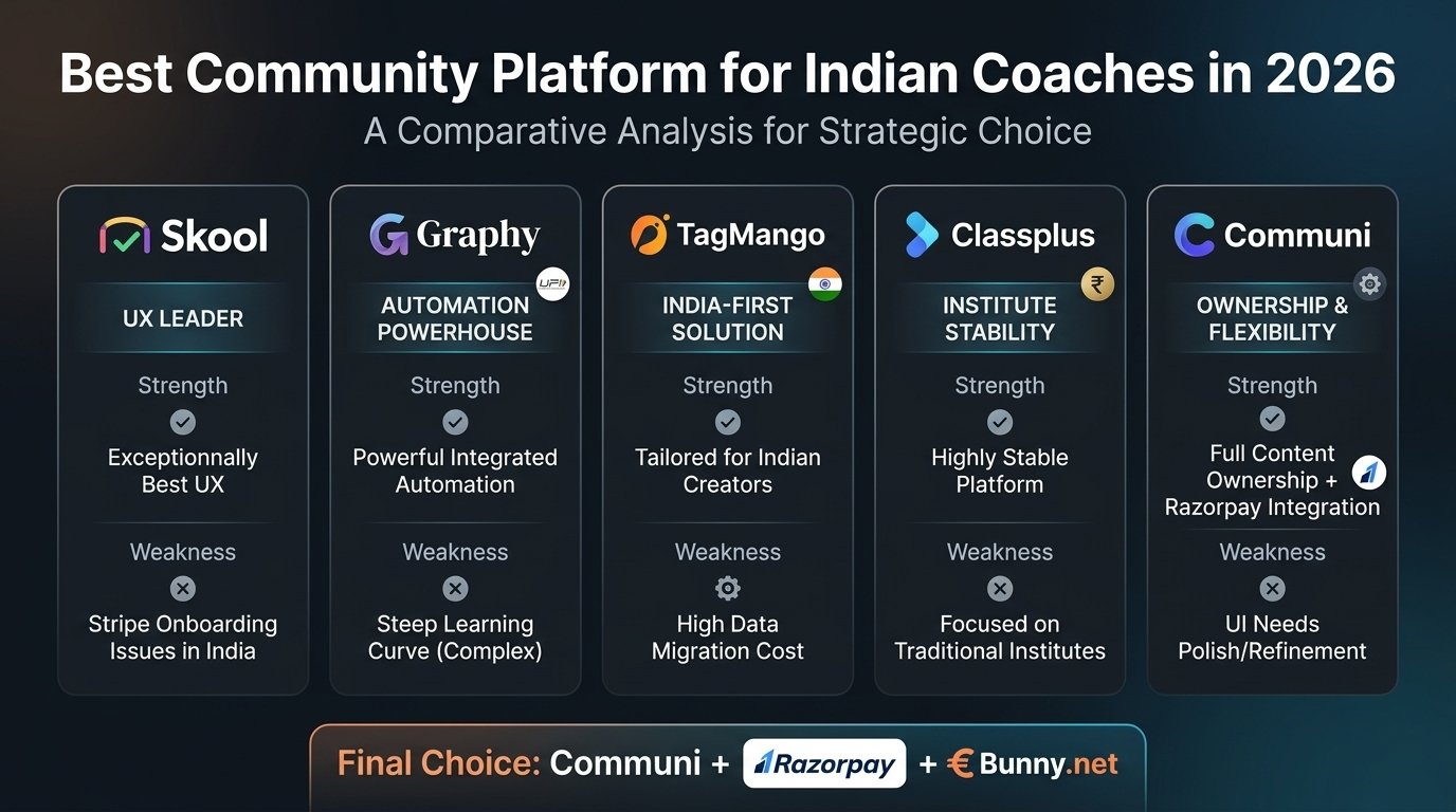 I Tested Skool, Graphy, TagMango & Communi. Why I Finally Chose Communi for My Digital Economics Hub